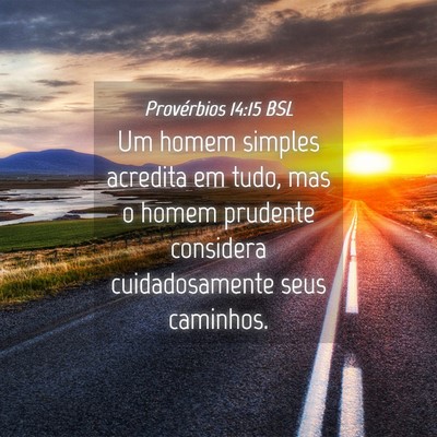 Picture 04 - Provérbios 14:15 BSL - Um homem simples acredita em tudo, mas o homem - Bible Verse Picture