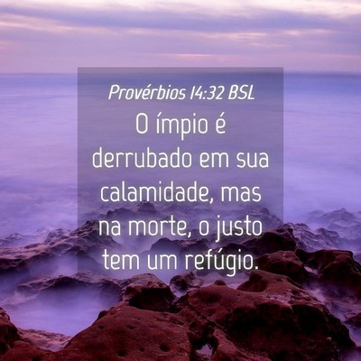 Picture 04 - Provérbios 14:32 BSL - O ímpio é derrubado em sua calamidade, mas na - Bible Verse Picture