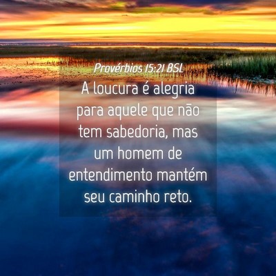 Picture 04 - Provérbios 15:21 BSL - A loucura é alegria para aquele que não tem - Bible Verse Picture