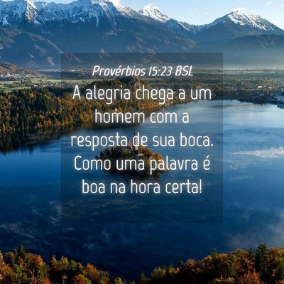Picture 04 - Provérbios 15:23 BSL - A alegria chega a um homem com a resposta de sua - Bible Verse Picture