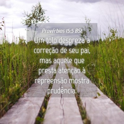 Picture 04 - Provérbios 15:5 BSL - Um tolo despreza a correção de seu pai, mas - Bible Verse Picture