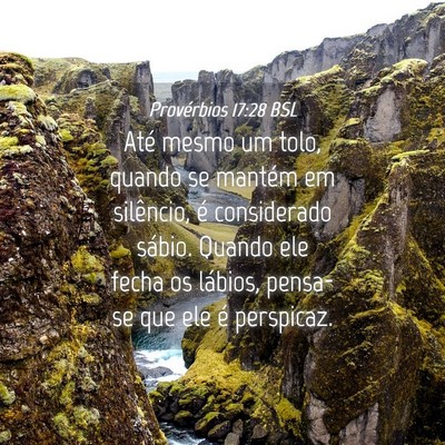 Picture 04 - Provérbios 17:28 BSL - Até mesmo um tolo, quando se mantém em - Bible Verse Picture