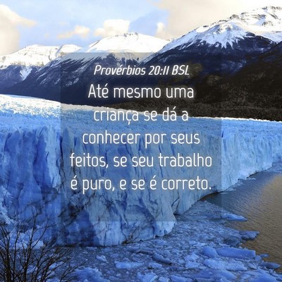 Picture 04 - Provérbios 20:11 BSL - Até mesmo uma criança se dá a conhecer por - Bible Verse Picture