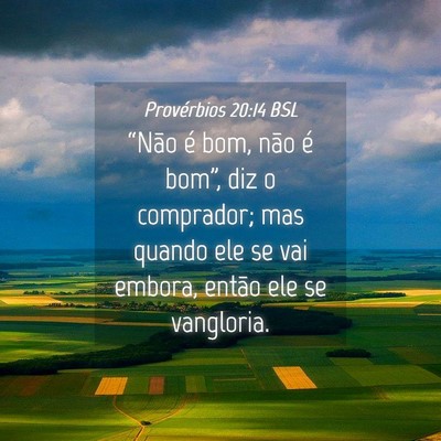 Picture 04 - Provérbios 20:14 BSL - “Não é bom, não é bom”, diz o comprador; - Bible Verse Picture