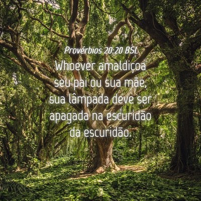 Picture 04 - Provérbios 20:20 BSL - Whoever amaldiçoa seu pai ou sua mãe, sua - Bible Verse Picture