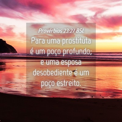 Picture 04 - Provérbios 23:27 BSL - Para uma prostituta é um poço profundo; e uma - Bible Verse Picture