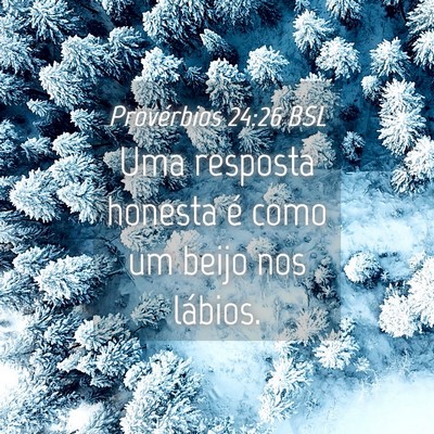 Picture 04 - Provérbios 24:26 BSL - Uma resposta honesta é como um beijo nos - Bible Verse Picture