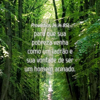 Picture 04 - Provérbios 24:34 BSL - para que sua pobreza venha como um ladrão e sua - Bible Verse Picture