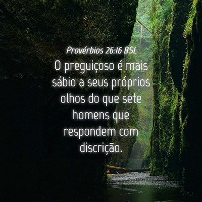 Picture 04 - Provérbios 26:16 BSL - O preguiçoso é mais sábio a seus próprios - Bible Verse Picture