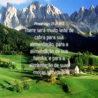 Picture 04 - Provérbios 27:27 BSL - There será muito leite de cabra para sua - Bible Verse Picture