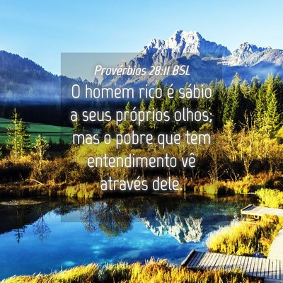Picture 04 - Provérbios 28:11 BSL - O homem rico é sábio a seus próprios olhos; - Bible Verse Picture