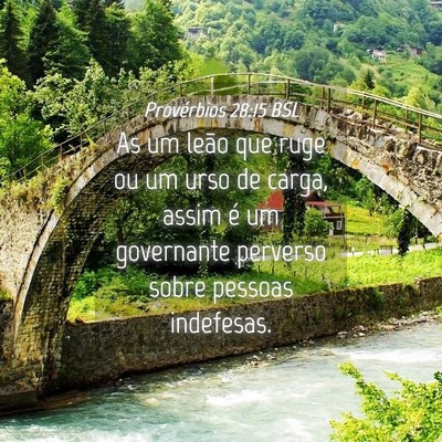 Picture 04 - Provérbios 28:15 BSL - As um leão que ruge ou um urso de carga, assim - Bible Verse Picture