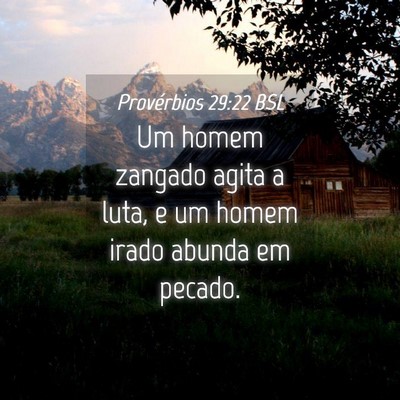 Picture 04 - Provérbios 29:22 BSL - Um homem zangado agita a luta, e um homem irado - Bible Verse Picture