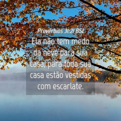 Picture 04 - Provérbios 31:21 BSL - Ela não tem medo da neve para sua casa, para - Bible Verse Picture