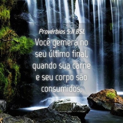 Picture 04 - Provérbios 5:11 BSL - Você gemerá no seu último final, quando sua - Bible Verse Picture