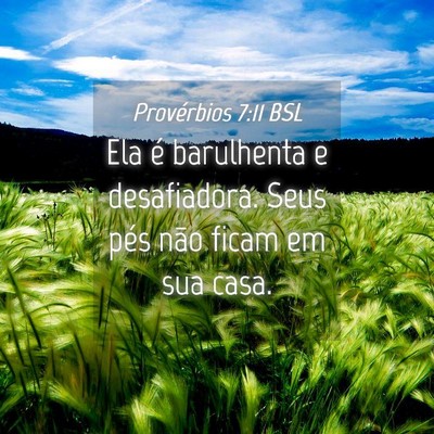 Picture 04 - Provérbios 7:11 BSL - Ela é barulhenta e desafiadora. Seus pés não - Bible Verse Picture