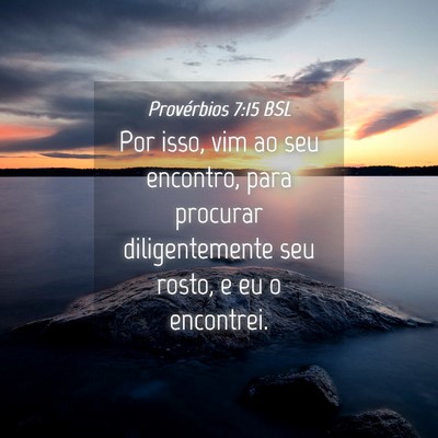 Picture 04 - Provérbios 7:15 BSL - Por isso, vim ao seu encontro, para procurar - Bible Verse Picture
