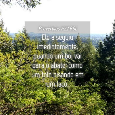 Picture 04 - Provérbios 7:22 BSL - Ele a seguiu imediatamente, quando um boi vai - Bible Verse Picture