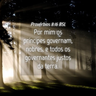 Picture 04 - Provérbios 8:16 BSL - Por mim os príncipes governam, nobres, e todos - Bible Verse Picture