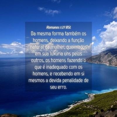 Picture 04 - Romanos 1:27 BSL - Da mesma forma também os homens, deixando a - Bible Verse Picture