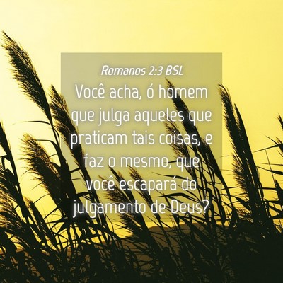 Picture 04 - Romanos 2:3 BSL - Você acha, ó homem que julga aqueles que - Bible Verse Picture