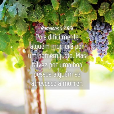 Picture 04 - Romanos 5:7 BSL - Pois dificilmente alguém morrerá por um homem - Bible Verse Picture