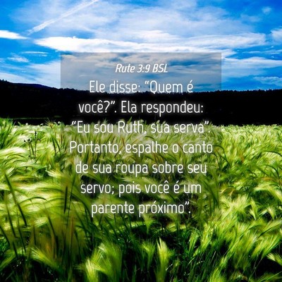 Picture 04 - Rute 3:9 BSL - Ele disse: “Quem é você?”. Ela respondeu: - Bible Verse Picture