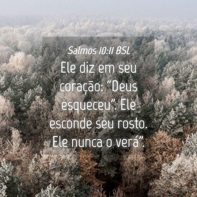 Picture 04 - Salmos 10:11 BSL - Ele diz em seu coração: “Deus esqueceu”. - Bible Verse Picture