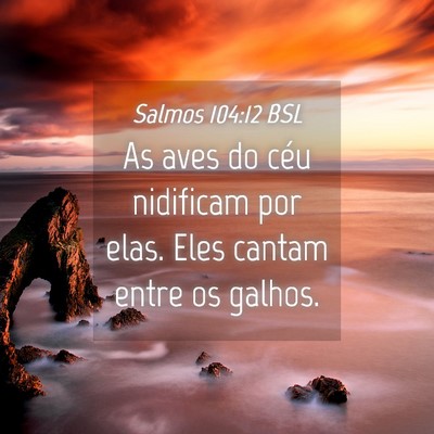 Picture 04 - Salmos 104:12 BSL - As aves do céu nidificam por elas. Eles cantam - Bible Verse Picture