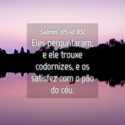 Picture 04 - Salmos 105:40 BSL - Eles perguntaram, e ele trouxe codornizes, e os - Bible Verse Picture