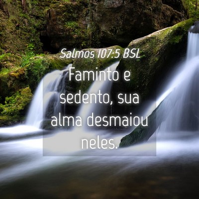 Picture 04 - Salmos 107:5 BSL - Faminto e sedento, sua alma desmaiou - Bible Verse Picture