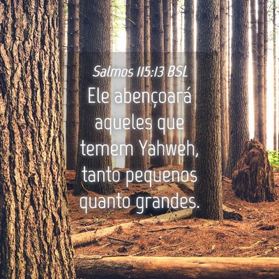 Picture 04 - Salmos 115:13 BSL - Ele abençoará aqueles que temem Yahweh, tanto - Bible Verse Picture