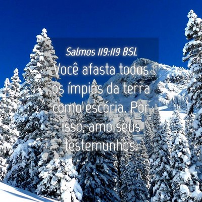 Picture 04 - Salmos 119:119 BSL - Você afasta todos os ímpios da terra como - Bible Verse Picture