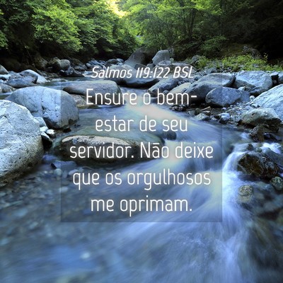 Picture 04 - Salmos 119:122 BSL - Ensure o bem-estar de seu servidor. Não deixe - Bible Verse Picture