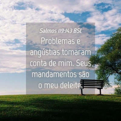 Picture 04 - Salmos 119:143 BSL - Problemas e angústias tomaram conta de mim. Seus - Bible Verse Picture