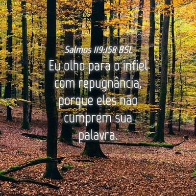 Picture 04 - Salmos 119:158 BSL - Eu olho para o infiel com repugnância, porque - Bible Verse Picture