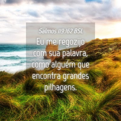 Picture 04 - Salmos 119:162 BSL - Eu me regozijo com sua palavra, como alguém que - Bible Verse Picture
