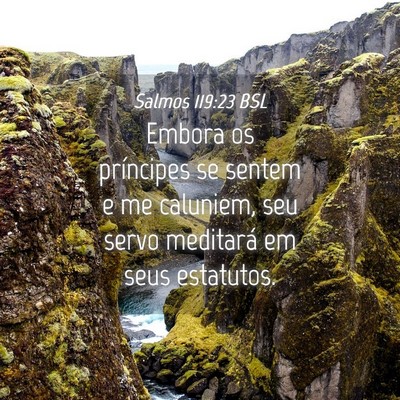 Picture 04 - Salmos 119:23 BSL - Embora os príncipes se sentem e me caluniem, seu - Bible Verse Picture