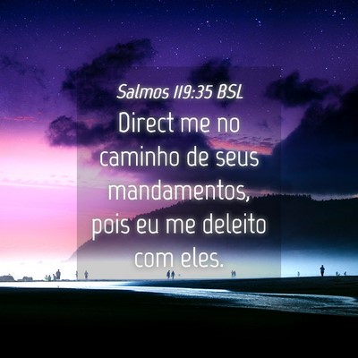 Picture 04 - Salmos 119:35 BSL - Direct me no caminho de seus mandamentos, pois eu - Bible Verse Picture