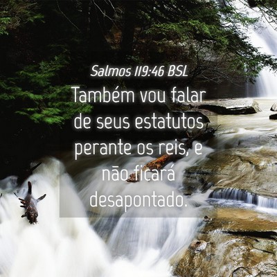 Picture 04 - Salmos 119:46 BSL - Também vou falar de seus estatutos perante os - Bible Verse Picture