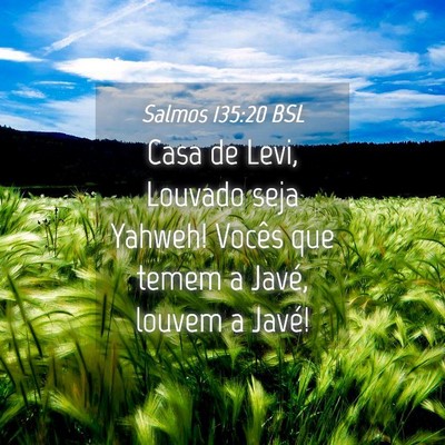 Picture 04 - Salmos 135:20 BSL - Casa de Levi, Louvado seja Yahweh! Vocês que - Bible Verse Picture