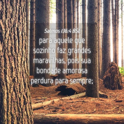 Picture 04 - Salmos 136:4 BSL - para aquele que sozinho faz grandes maravilhas, - Bible Verse Picture