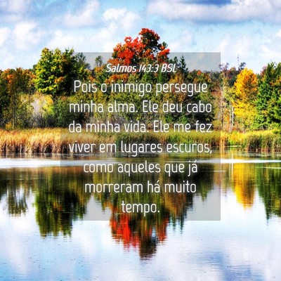 Picture 04 - Salmos 143:3 BSL - Pois o inimigo persegue minha alma. Ele deu cabo - Bible Verse Picture
