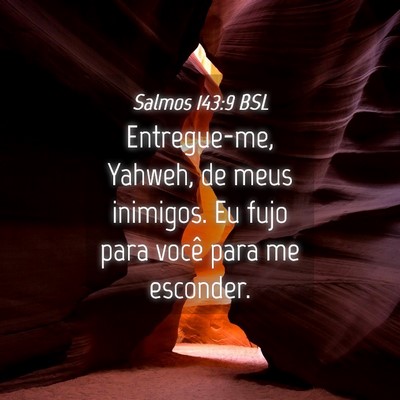 Picture 04 - Salmos 143:9 BSL - Entregue-me, Yahweh, de meus inimigos. Eu fujo - Bible Verse Picture