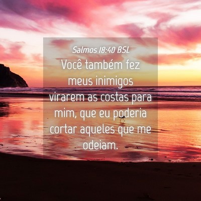 Picture 04 - Salmos 18:40 BSL - Você também fez meus inimigos virarem as costas - Bible Verse Picture