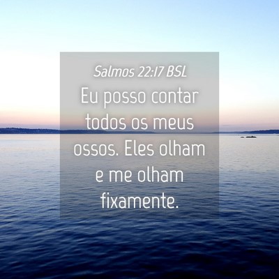 Picture 04 - Salmos 22:17 BSL - Eu posso contar todos os meus ossos. Eles olham e - Bible Verse Picture