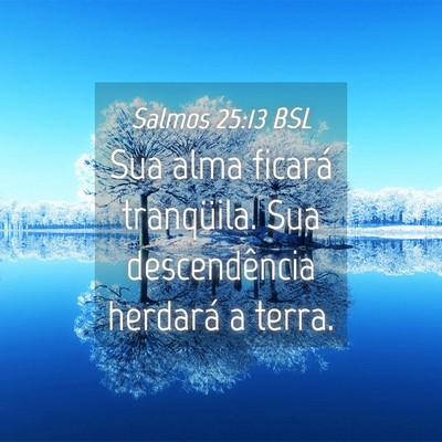 Picture 04 - Salmos 25:13 BSL - Sua alma ficará tranqüila. Sua descendência - Bible Verse Picture