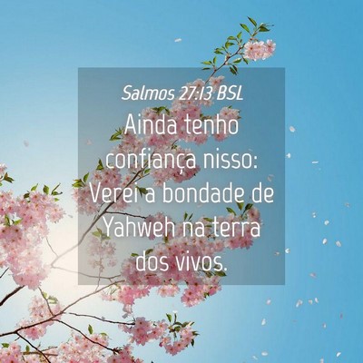 Picture 04 - Salmos 27:13 BSL - Ainda tenho confiança nisso: Verei a bondade de - Bible Verse Picture