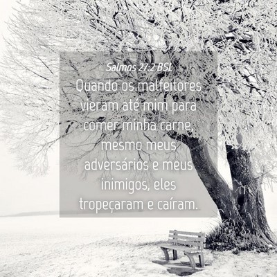 Picture 04 - Salmos 27:2 BSL - Quando os malfeitores vieram até mim para comer - Bible Verse Picture