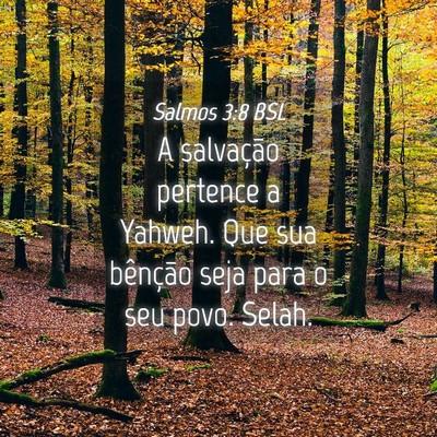 Picture 04 - Salmos 3:8 BSL - A salvação pertence a Yahweh. Que sua bênção - Bible Verse Picture